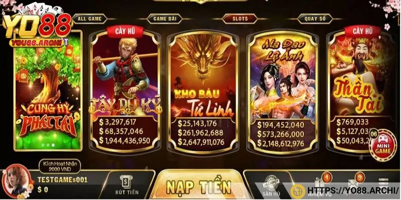 Giới thiệu YO88 qua  các tựa game slot hấp dẫn
